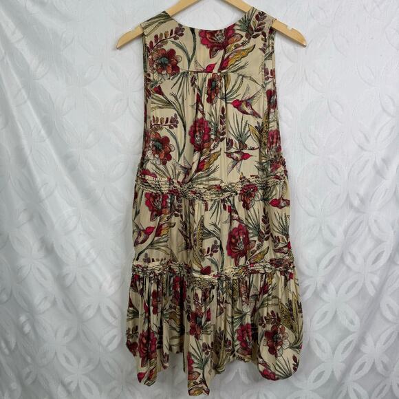Free People Floral Hummingbird Purple Haze Boho Tunic Size S - Picture 8 of 11